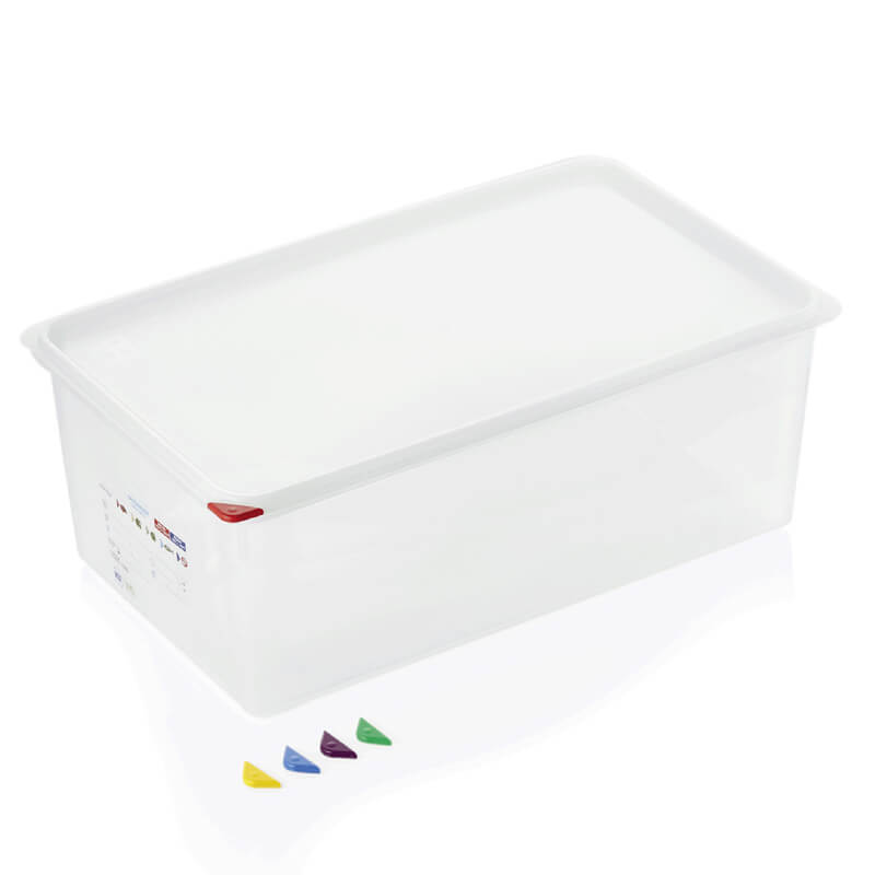 Recipiente de almacenamiento GN 1/1 Set con tapa, PP - 28 l / H 20 cm