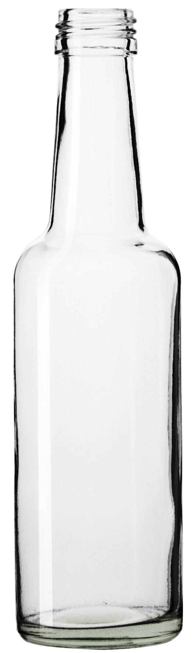Botella de vidrio de cuello recto transparente - 250 ml
