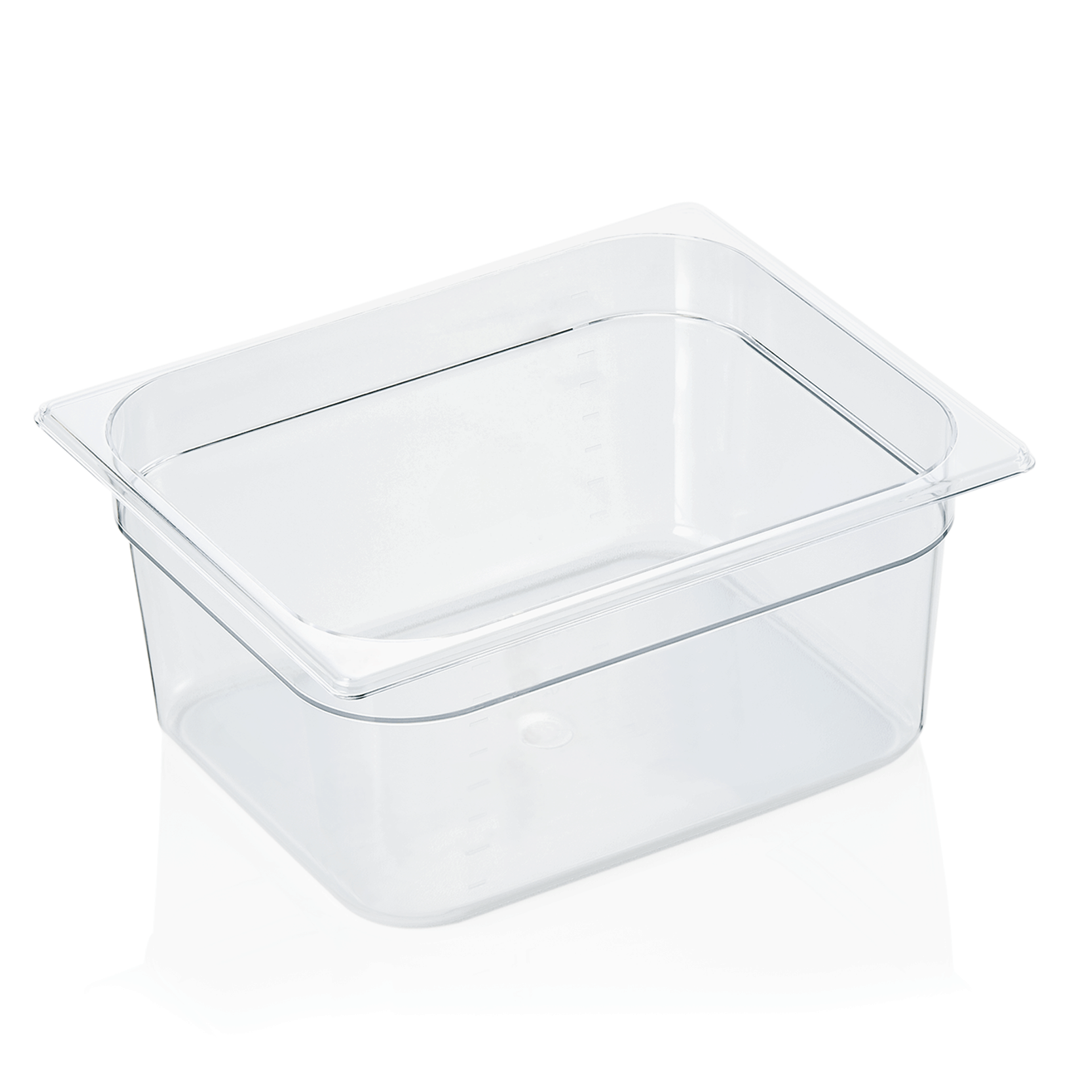 Recipiente GN 1/2 con graduación, policarbonato transparente - Altura: 15 cm (serie GN 94)