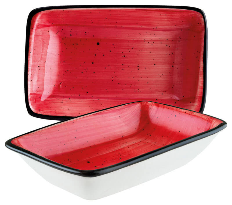 Bonna Aura Aura Passion Bandeja rectangular 16 x 9 cm, roja - 12 ud
