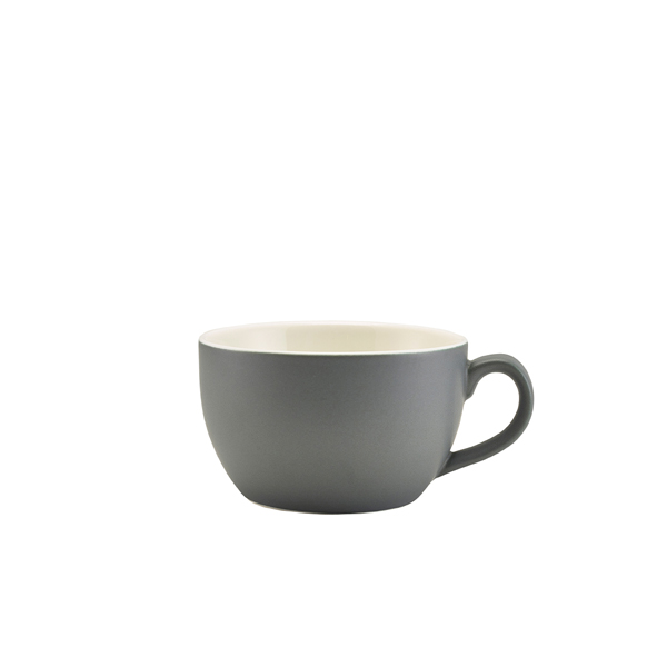 Taza de capuchino de porcelana gris mate – 250 ml (6 uds)