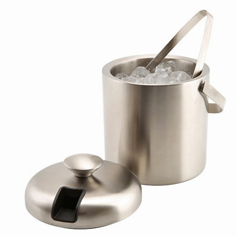 Cubo de hielo de acero inoxidable, aislado, con pinzas - 1,2 l