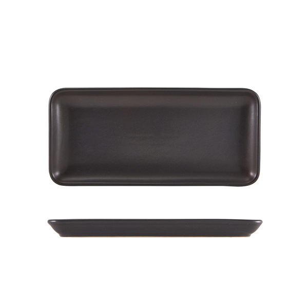 Placa rectangular estrecha Antigo Loza Bronce antiguo – 27 x 12,5 cm (6 uds)