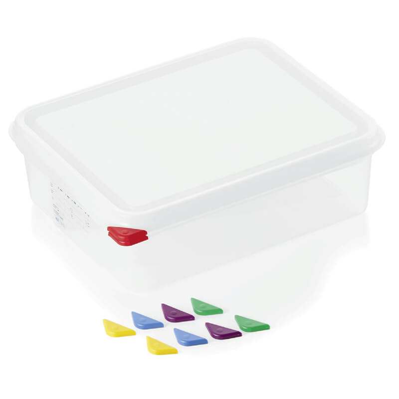 Recipiente de almacenamiento GN 1/2 Set con tapa, PP - 6,5 l / H 10 cm