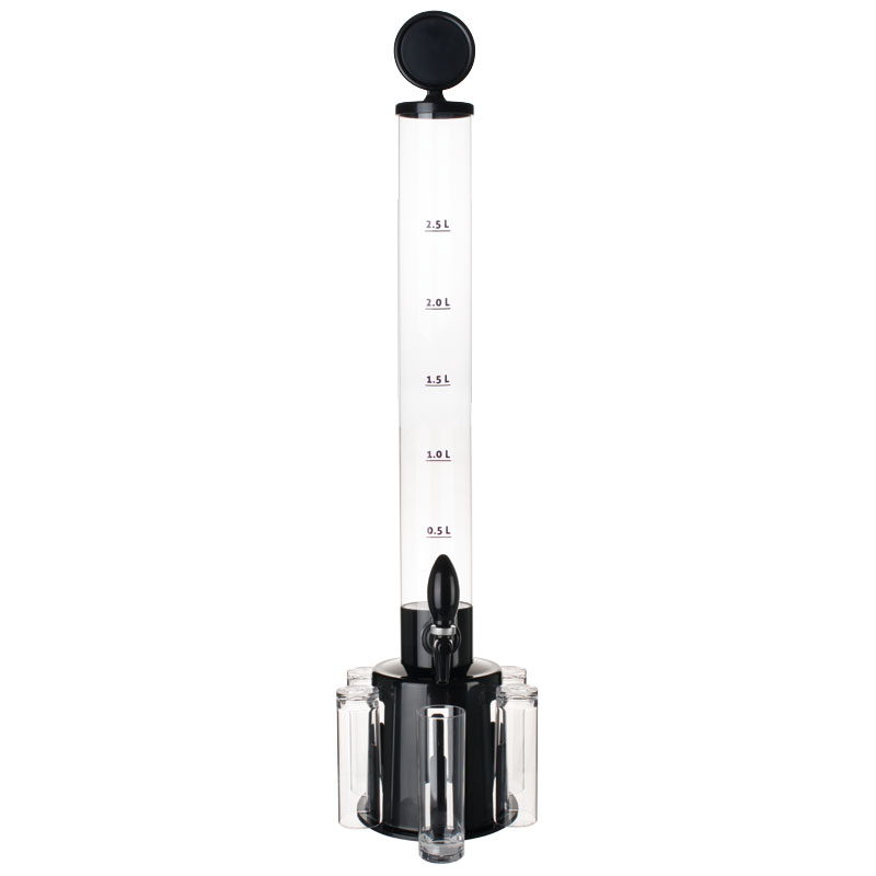Columna para bebidas / columna para cerveza MP Tower, con 6 vasos