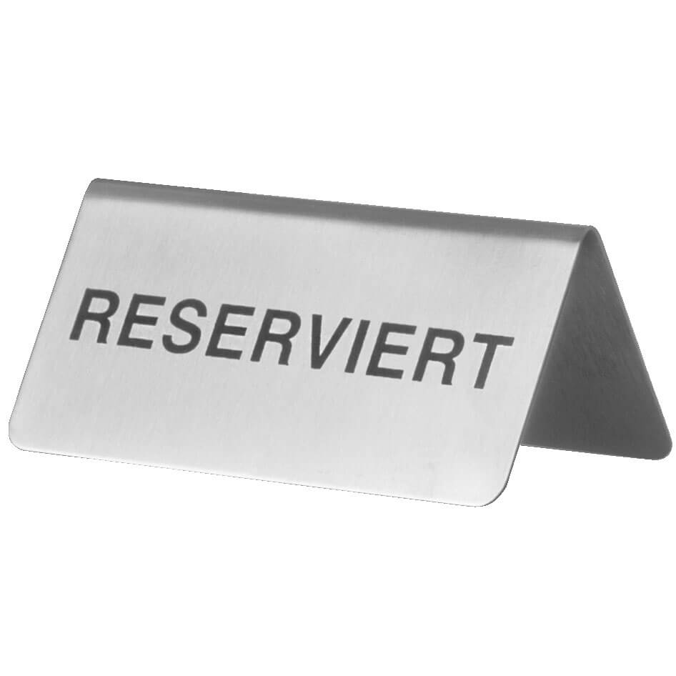 Portacartas de mesa «Reservado», acero inoxidable - 4,3 x 10 x 5,4 cm