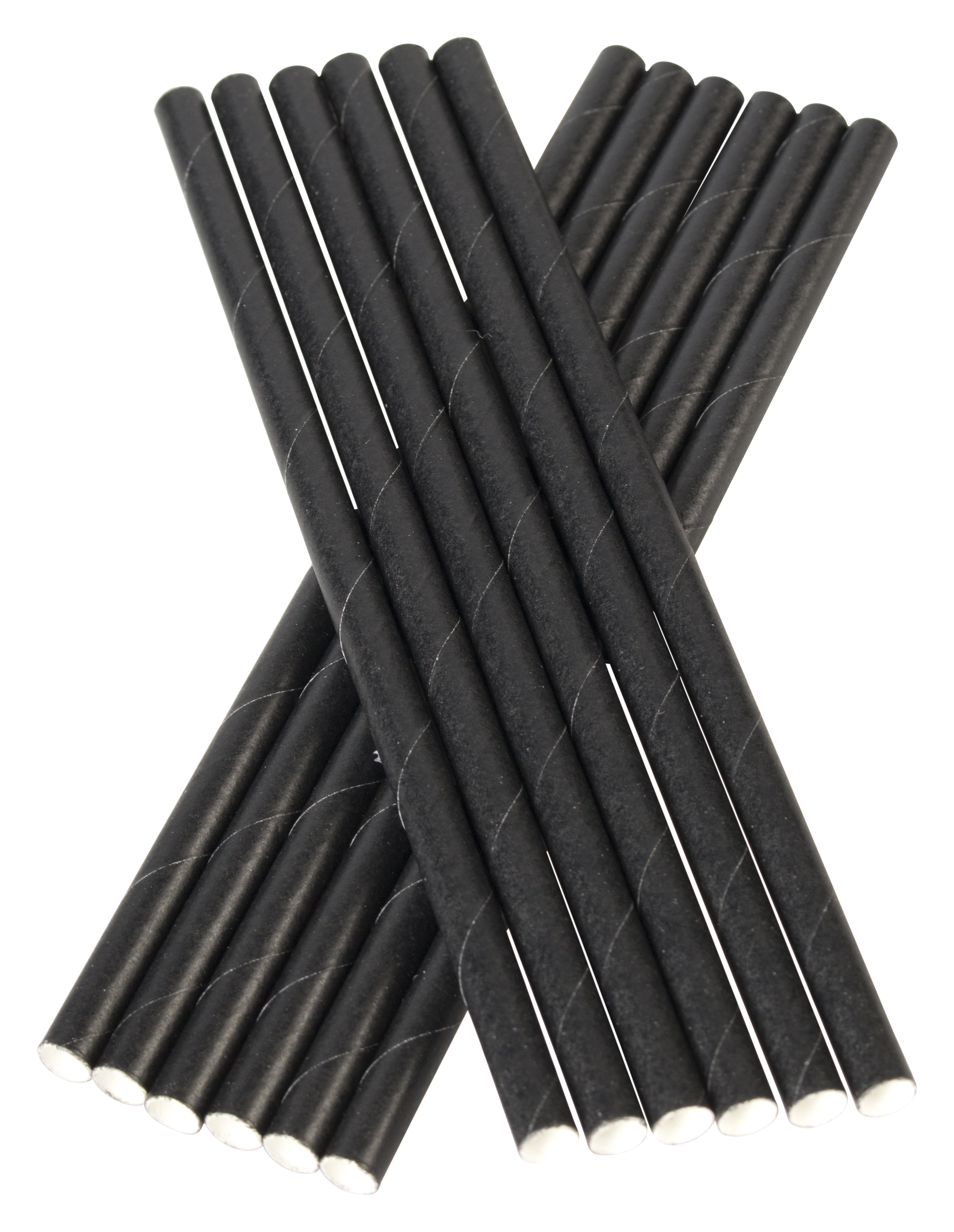 Pajitas, papel (6 x 150 mm), Prime Bar - negro