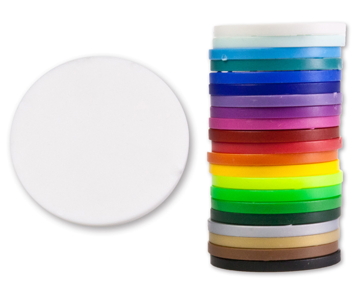 Fichas de valor 2,5 x 30 mm - varios colores (1000 uds)