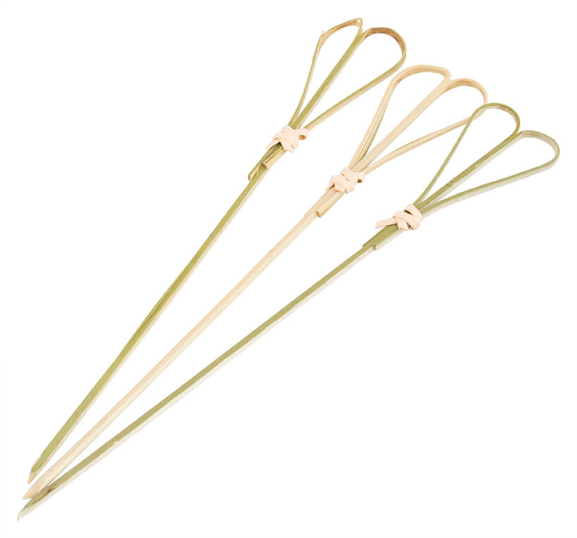 Brochetas de bambú con forma de corazón - 18 cm (100 uds)