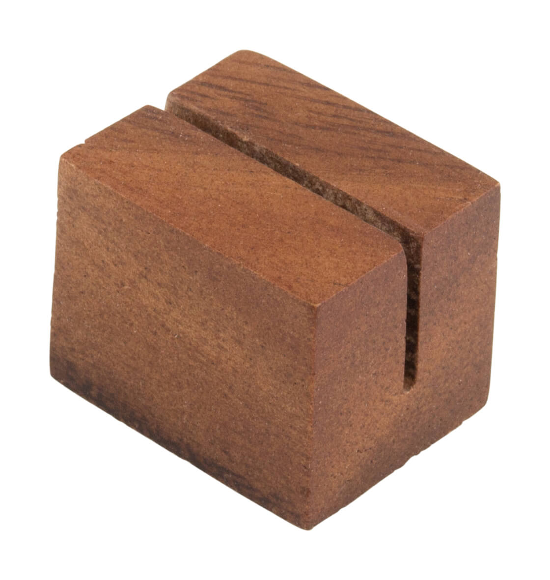 Sujeta tarjetas de madera mini, marrón - 3 x 2,5 x 2,5 cm