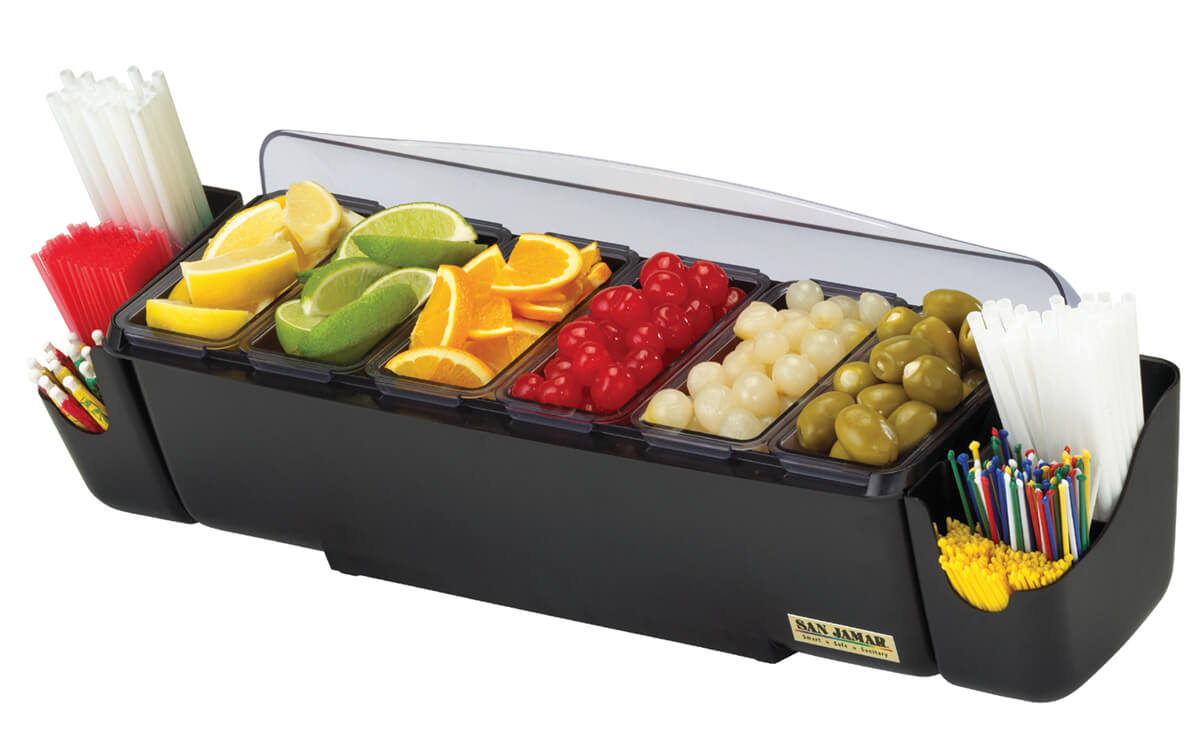 The Dome® Garnish Center - con contenedor para pajitas