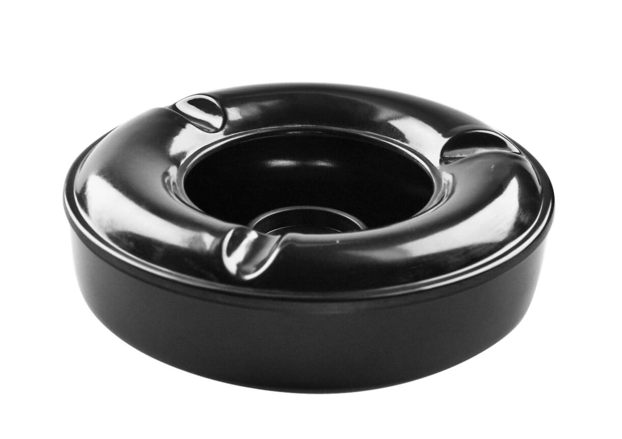 Cenicero cortavientos negro - Plástico