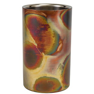 Enfriador térmico para botellas, acero inoxidable con aspecto vintage de cobre - 12 x 20 cm