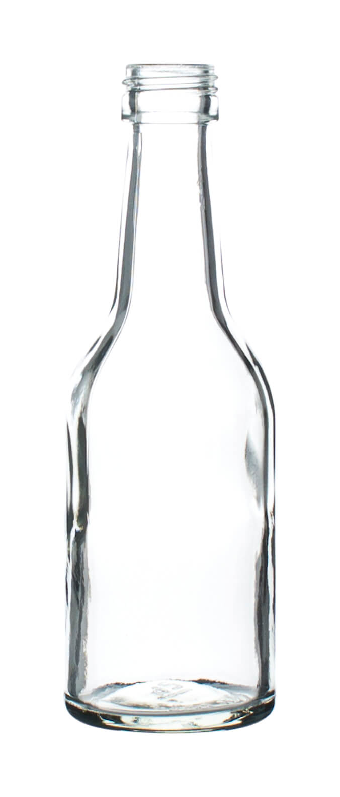 Botella de vidrio de cuello recto transparente - 100 ml