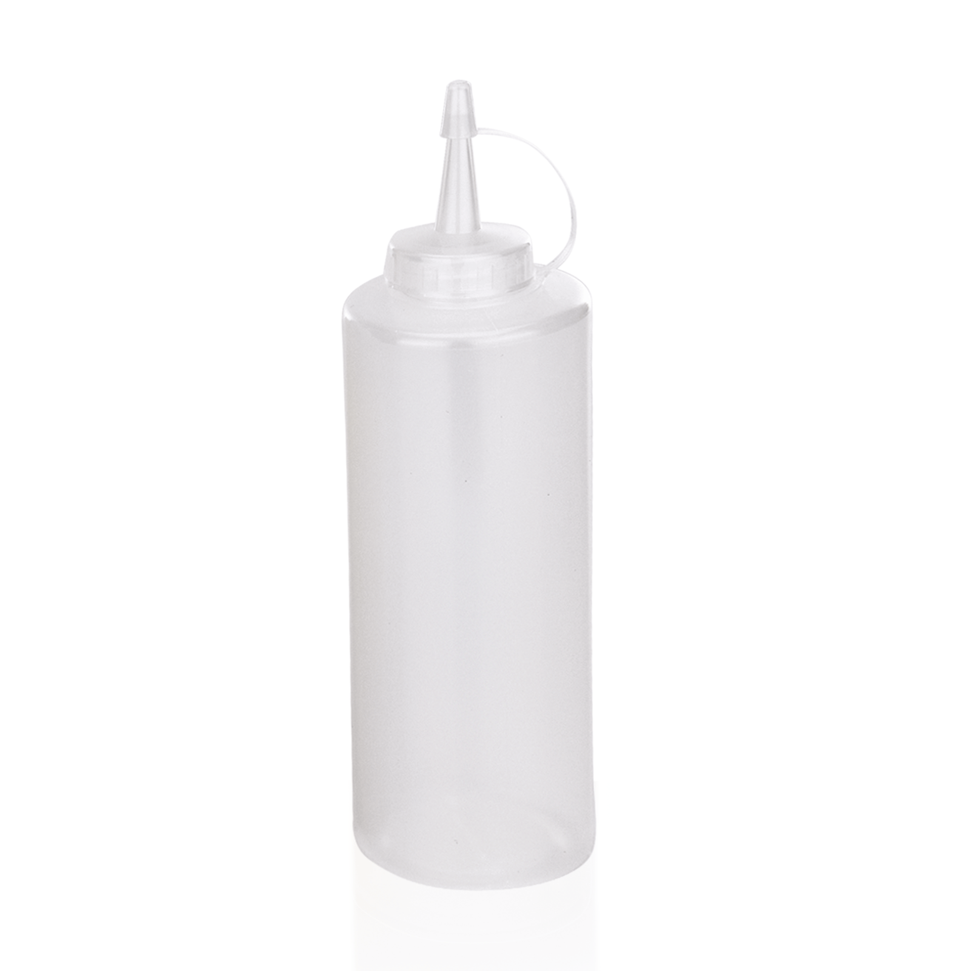Botella exprimible de polietileno transparente (450 ml)