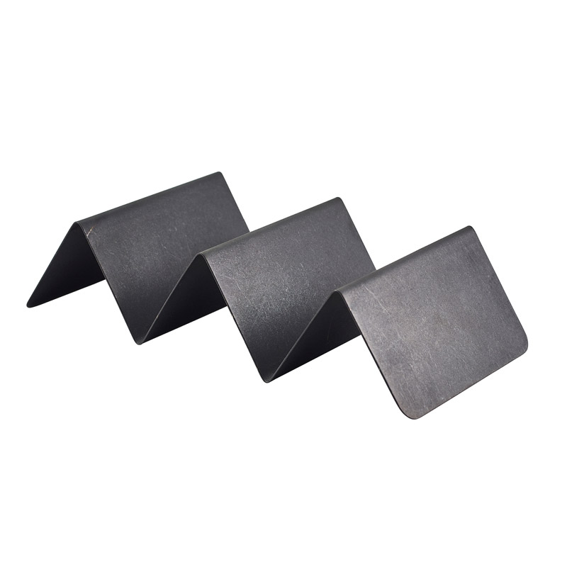 Soporte para comida rápida, acero inoxidable negro - 2 compartimentos (12 uds)