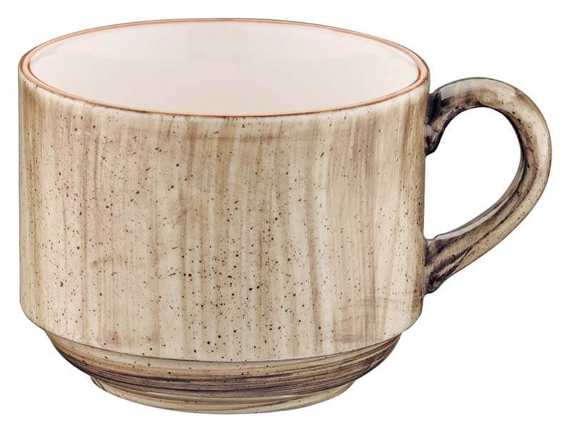 Bonna Aura Terrain Banquet Taza 21 cl apilable beige - 6 ud