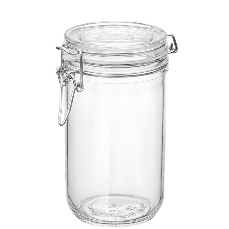 Tarro de cristal con alambre / Tarro para conservas Fido - 750 ml