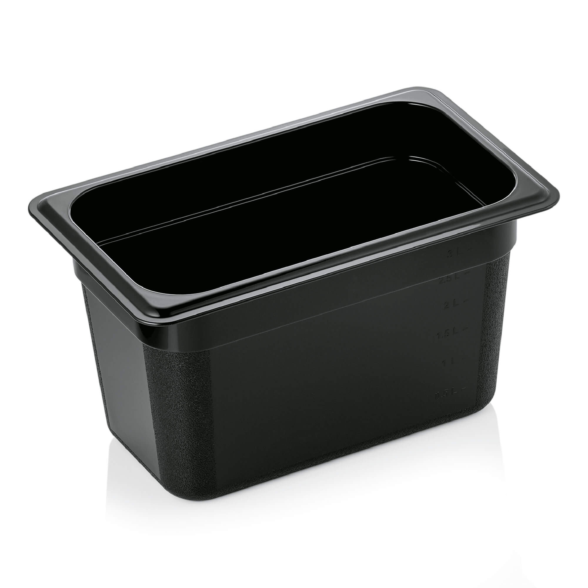 Recipiente Gastronorm GN 1/4, 150 mm de profundidad, PC negro (serie GN 96)