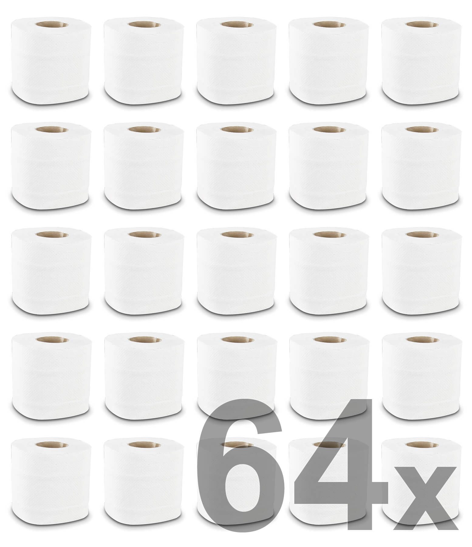 Papel higiénico 3 capas, blanco brillante - 250 hojas (64 rollos)