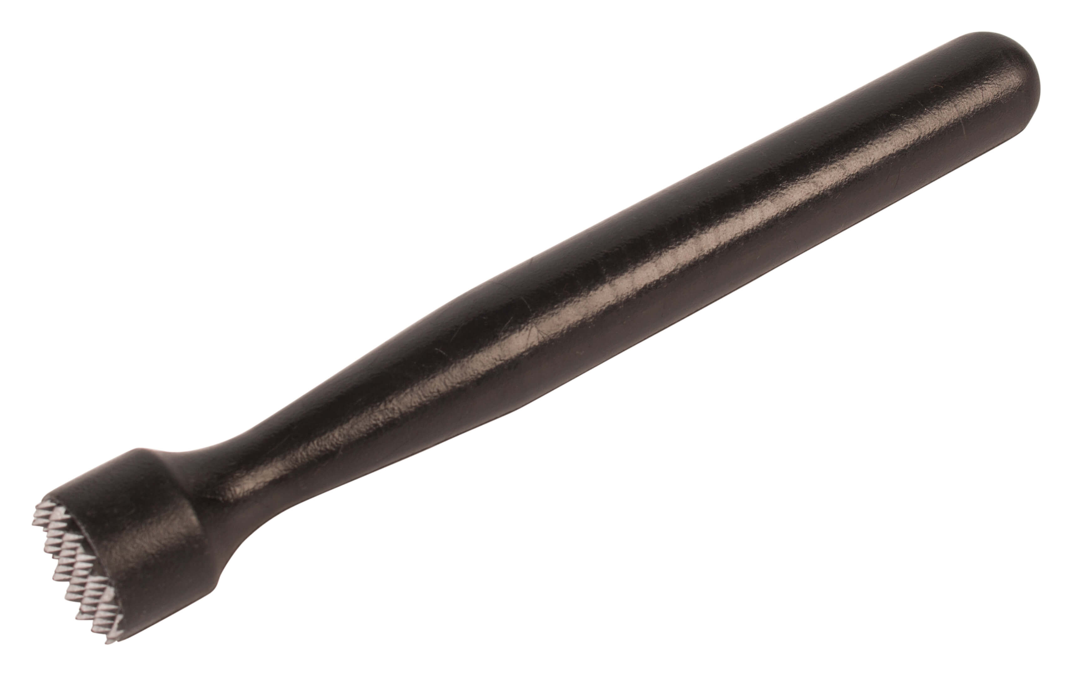 Machacador, plástico, extremo gofrado - negro (20 cm)
