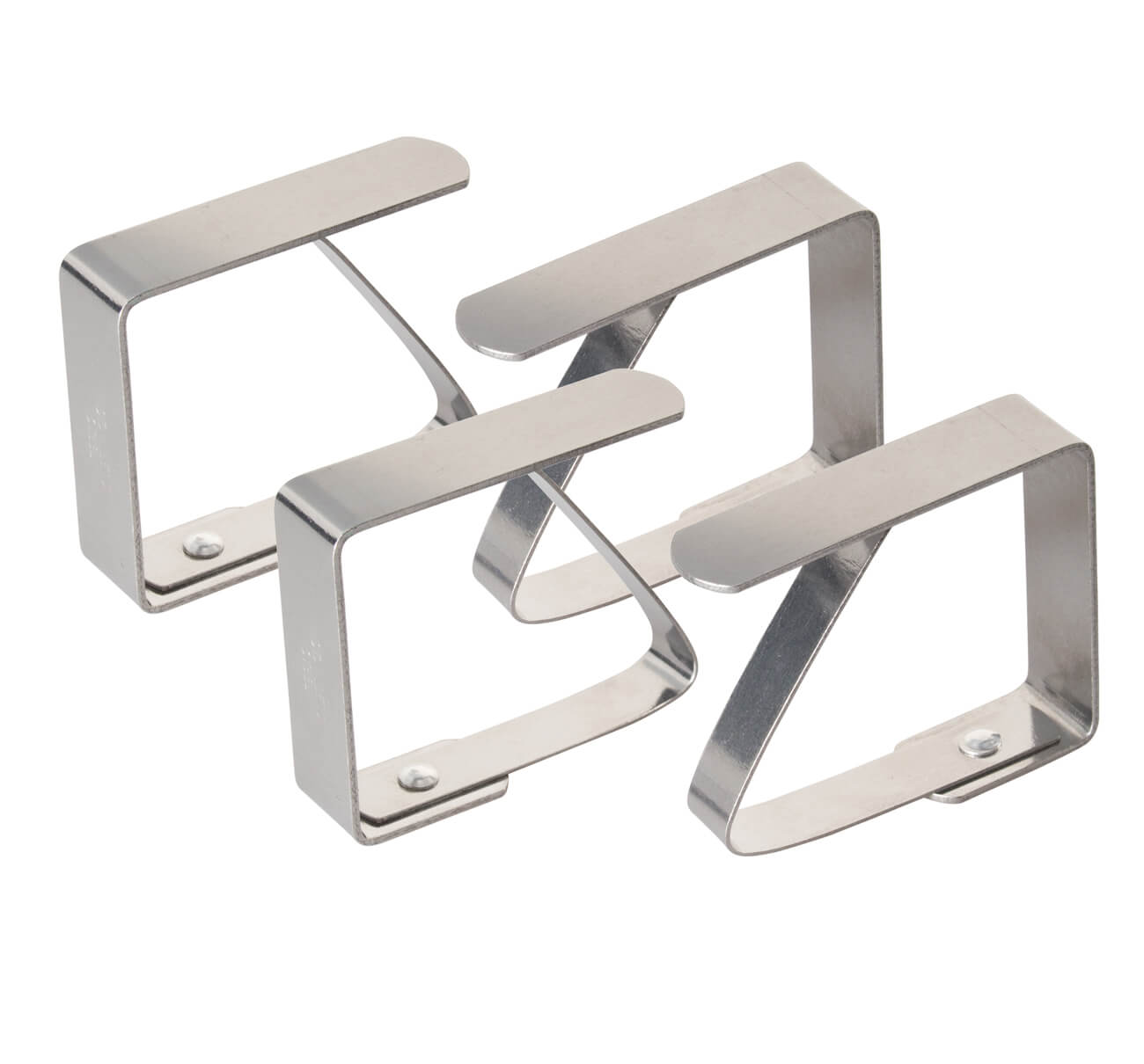 Sujetamanteles de acero inoxidable - 4 x 4,7 x 1,2 cm (4 uds.)