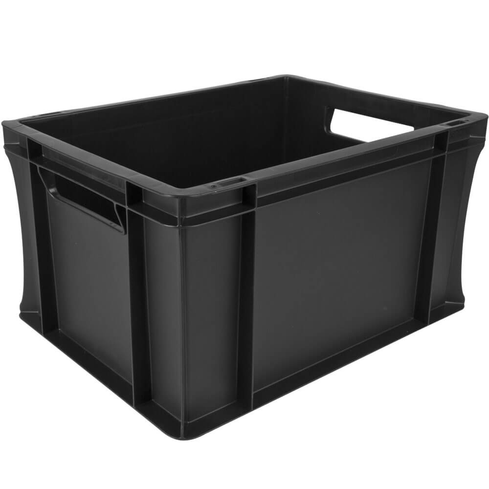 Caja de transporte Euronorm negra - 40 x 30 x 22 cm