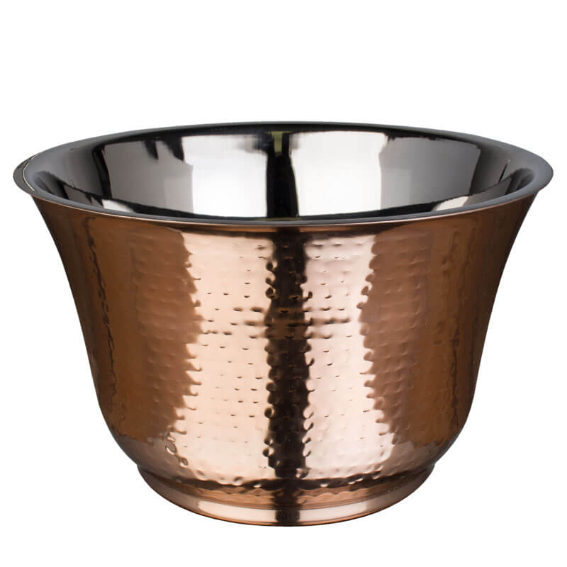 Enfriador de botellas / enfriador de vino de doble pared, acero inoxidable martillado color cobre - 33 cm
