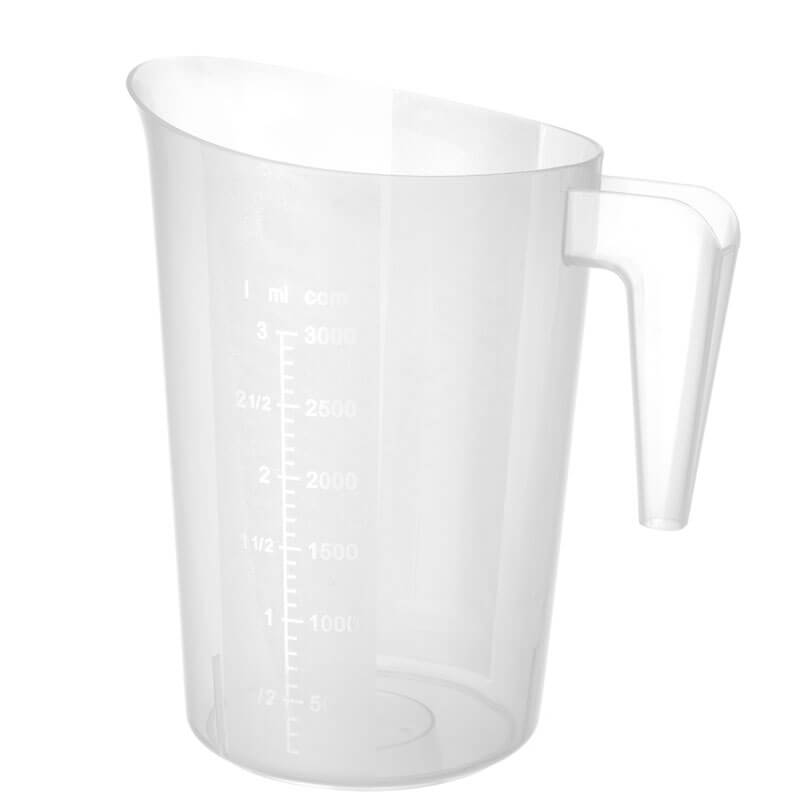 Vaso medidor apilable, PP - Graduación hasta 3000 ml