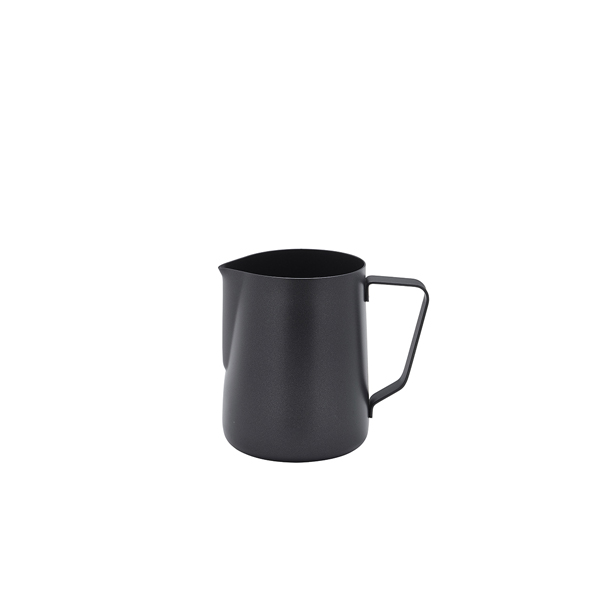 Jarra para leche de acero inoxidable negro, antiadherente - 340 ml