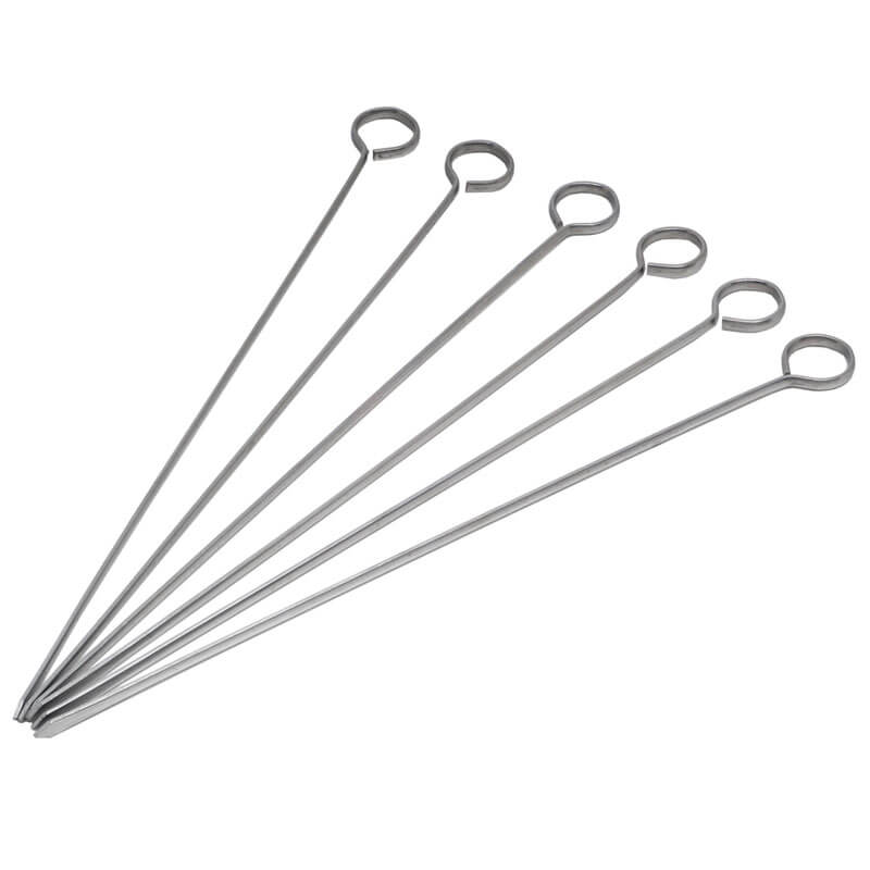 Brochetas de acero inoxidable - 30,5 cm (6 uds)