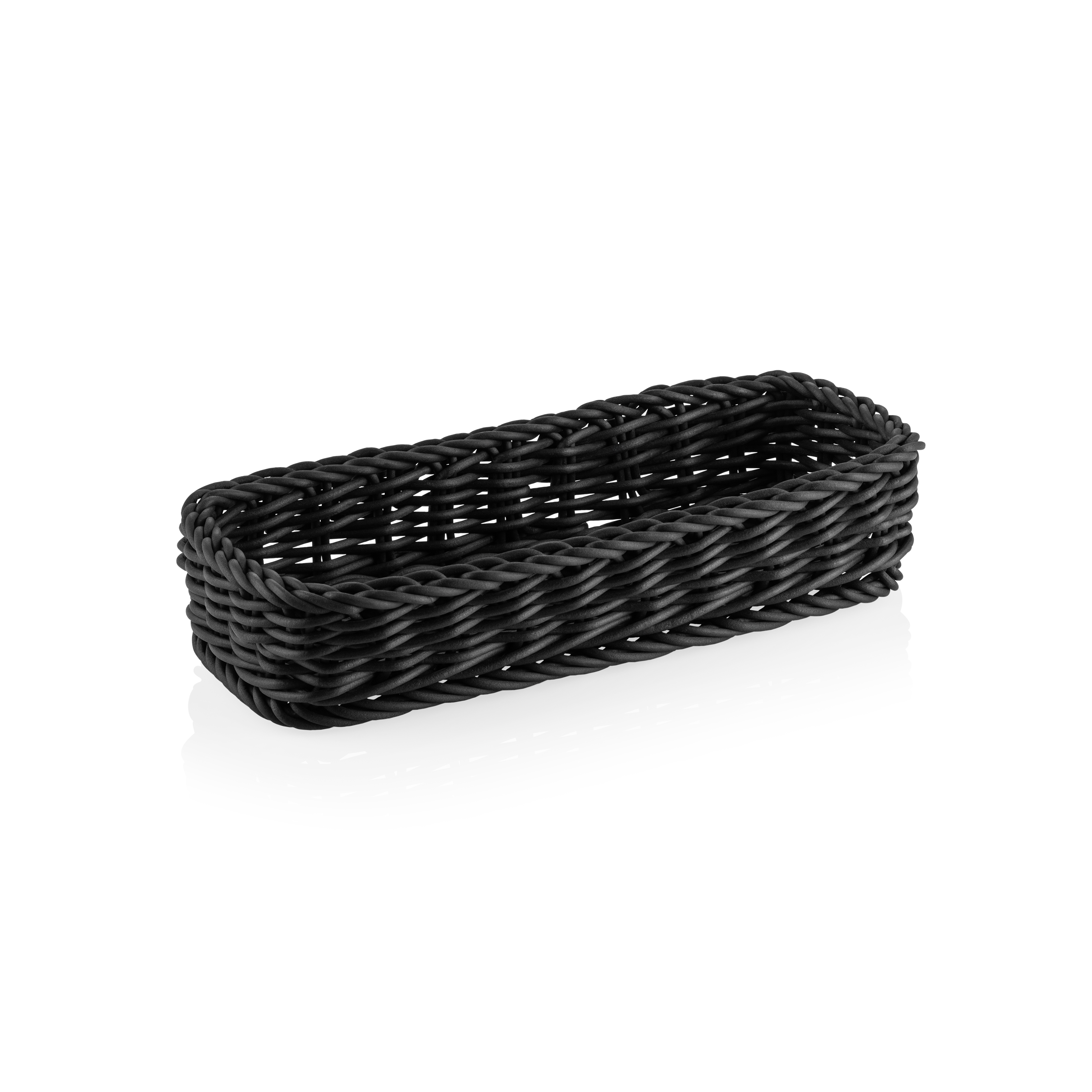 Cesta para cubiertos de polipropileno negro - 27 x 10 x 5 cm