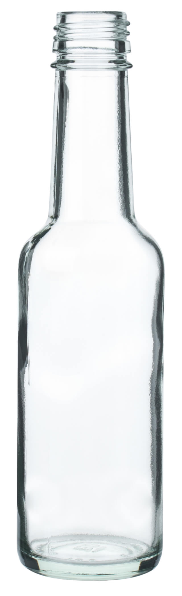 Botella de vidrio de cuello recto transparente - 200 ml