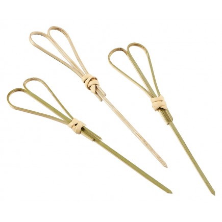 Brochetas de bambú con forma de corazón - 12 cm (100 uds)