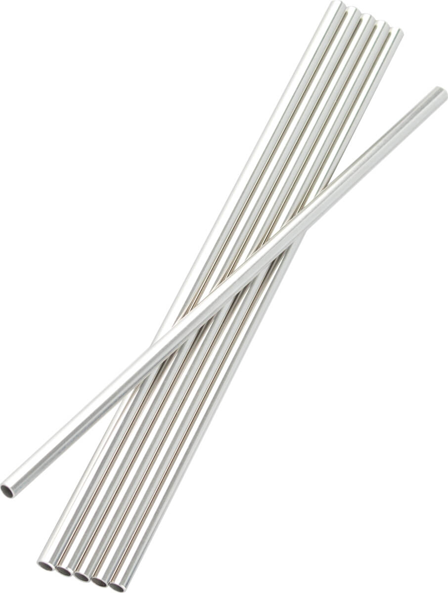 Pajitas, acero inoxidable (6 x 230 mm) - 6 uds.