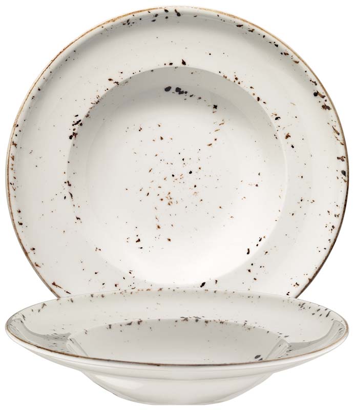 Plato para pasta Bonna Grain Gourmet 27 cm color crema - 6 ud