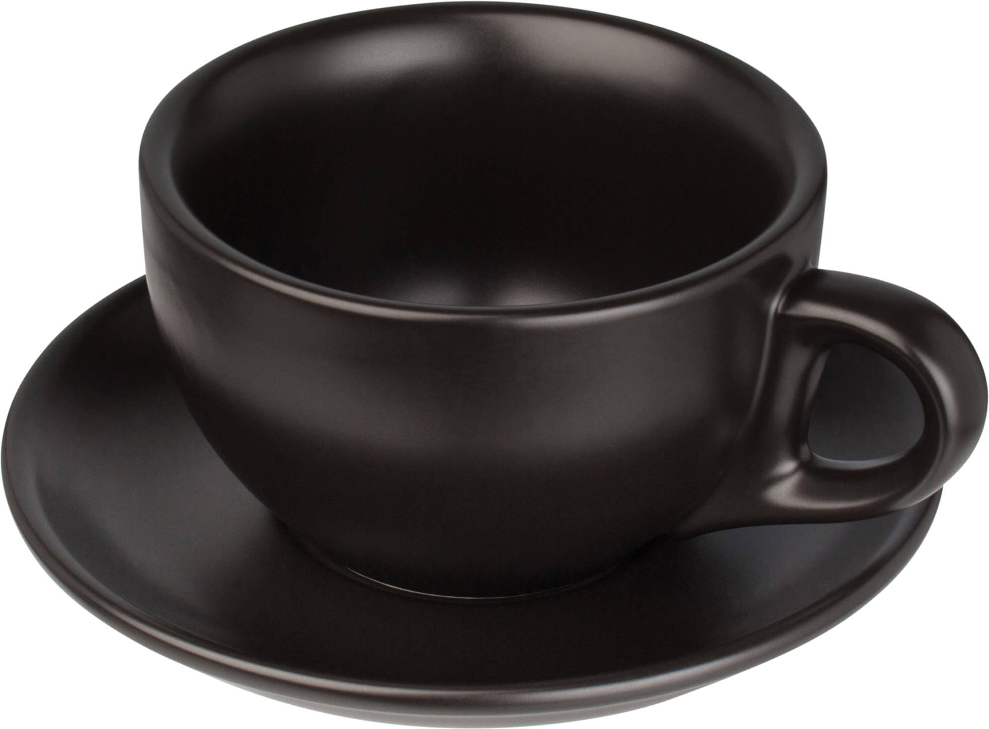 Taza de café y platillo Barista, porcelana negra - 260 ml (12 uds.)