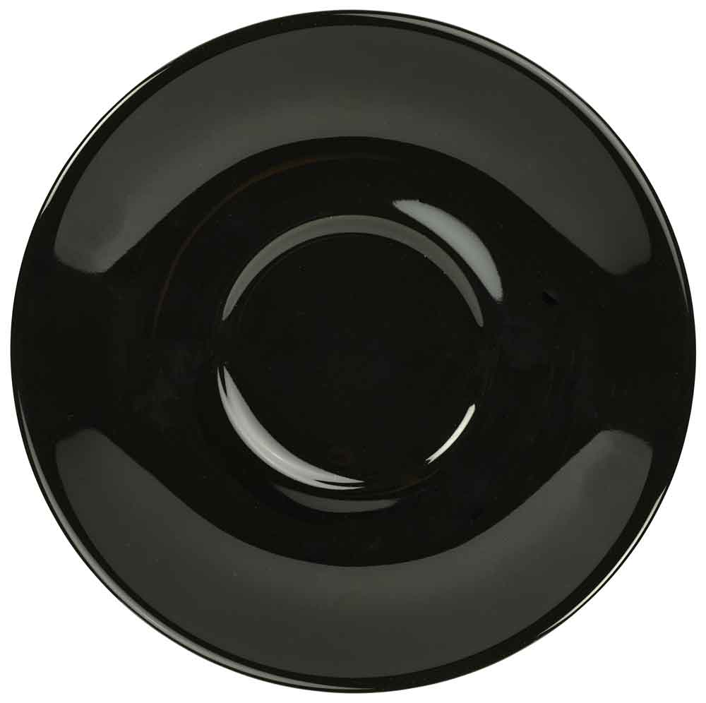 Plato para espresso negro - 12 cm (6 uds)