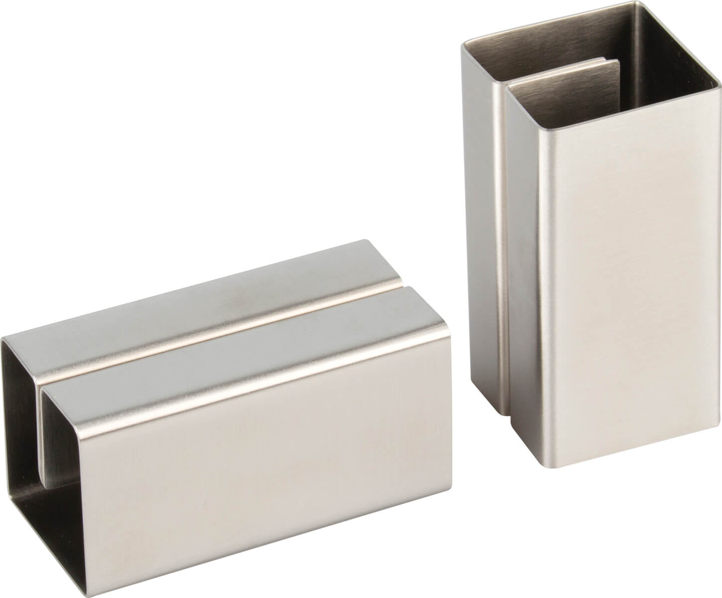 Sujeta tarjetas de acero inoxidable - 8,5 x 4 x 4 cm (2 uds)