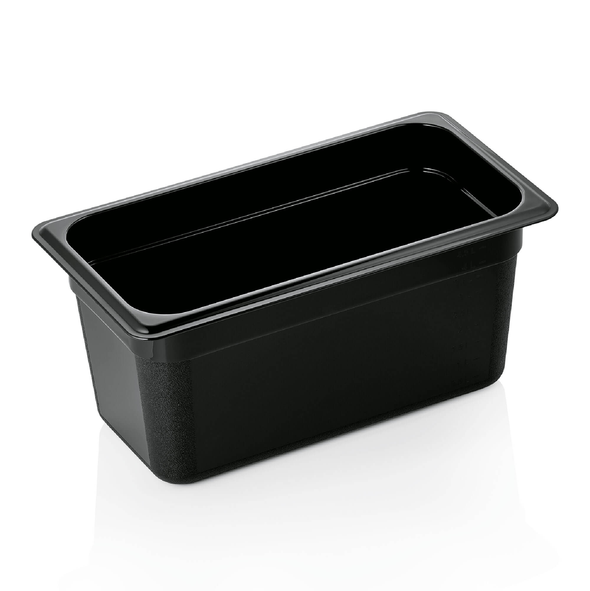 Recipiente Gastronorm GN 1/3, profundidad 150 mm - PC negro (serie GN 96)