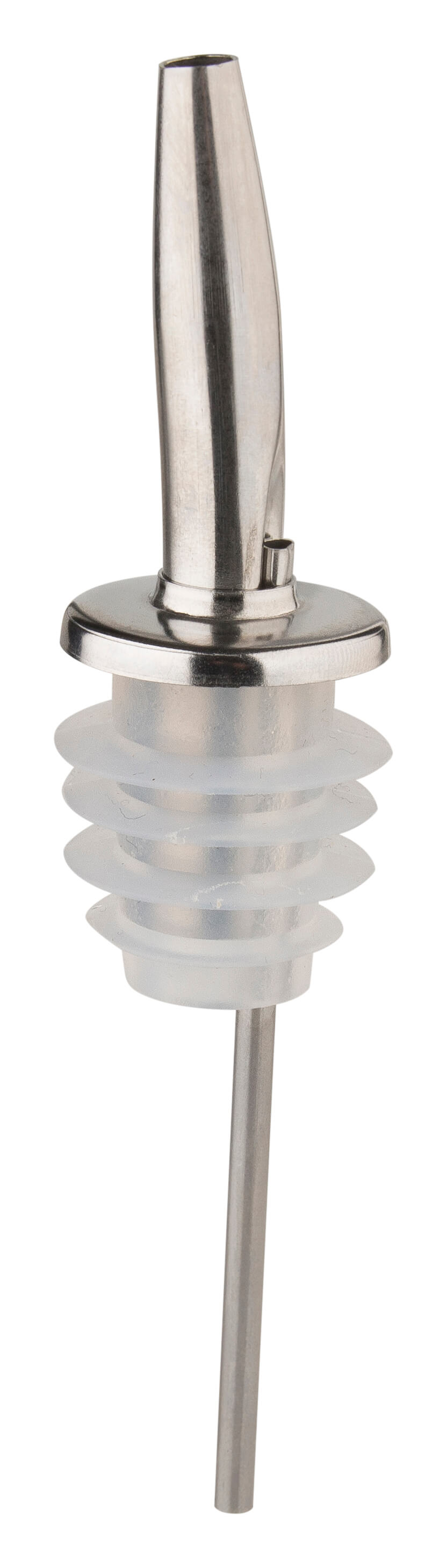 Vertedores cónicos - acero inoxidable, tapón de silicona (mediano)