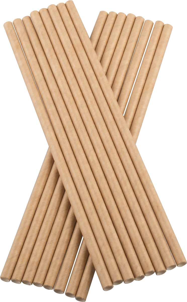 Pajitas, papel (6 x 200 mm), Prime Bar - beige