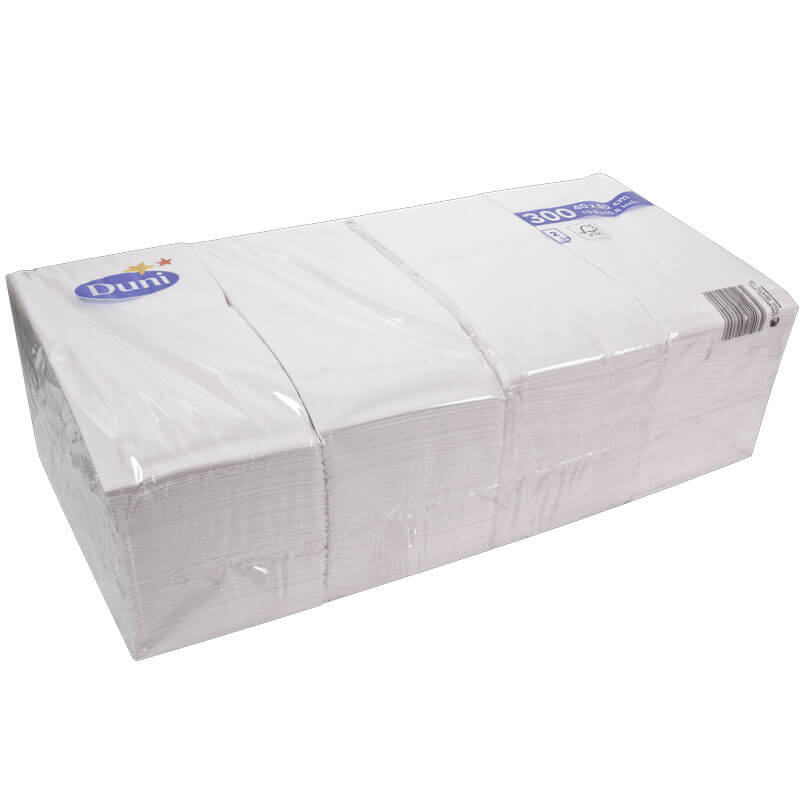 Servilleta de celulosa, 2 capas - 40 x 40 cm, pliegue 1/8, Duni (1500 uds)