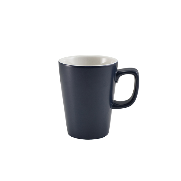 Tazos con asa de porcelana azul mate – 340 ml (6 uds)