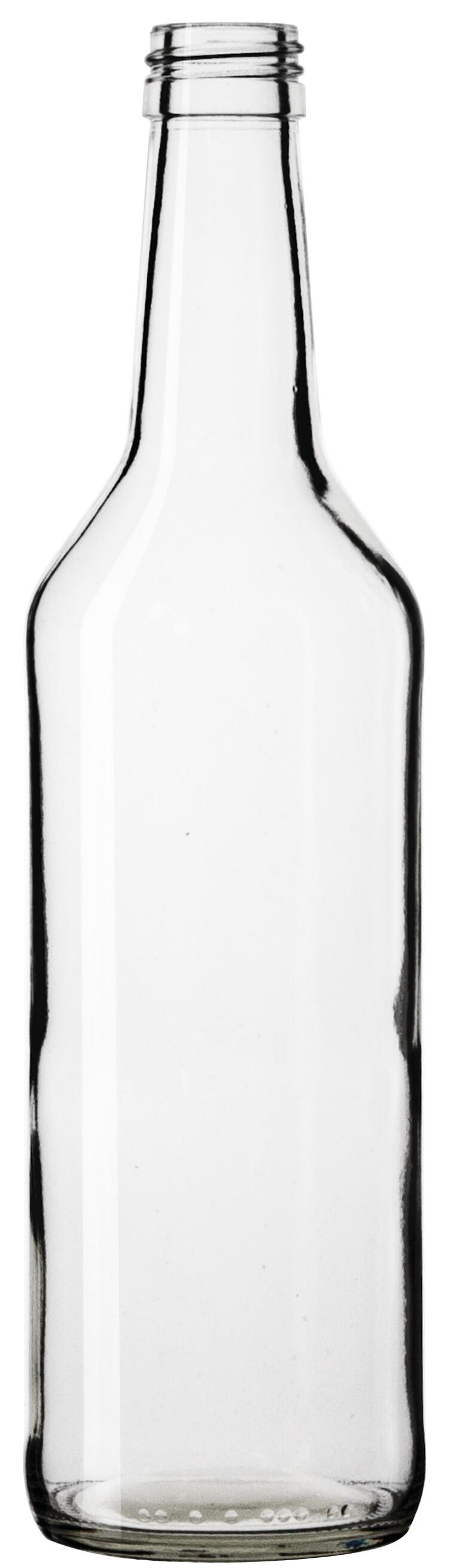 Botella de vidrio de cuello recto transparente - 500 ml