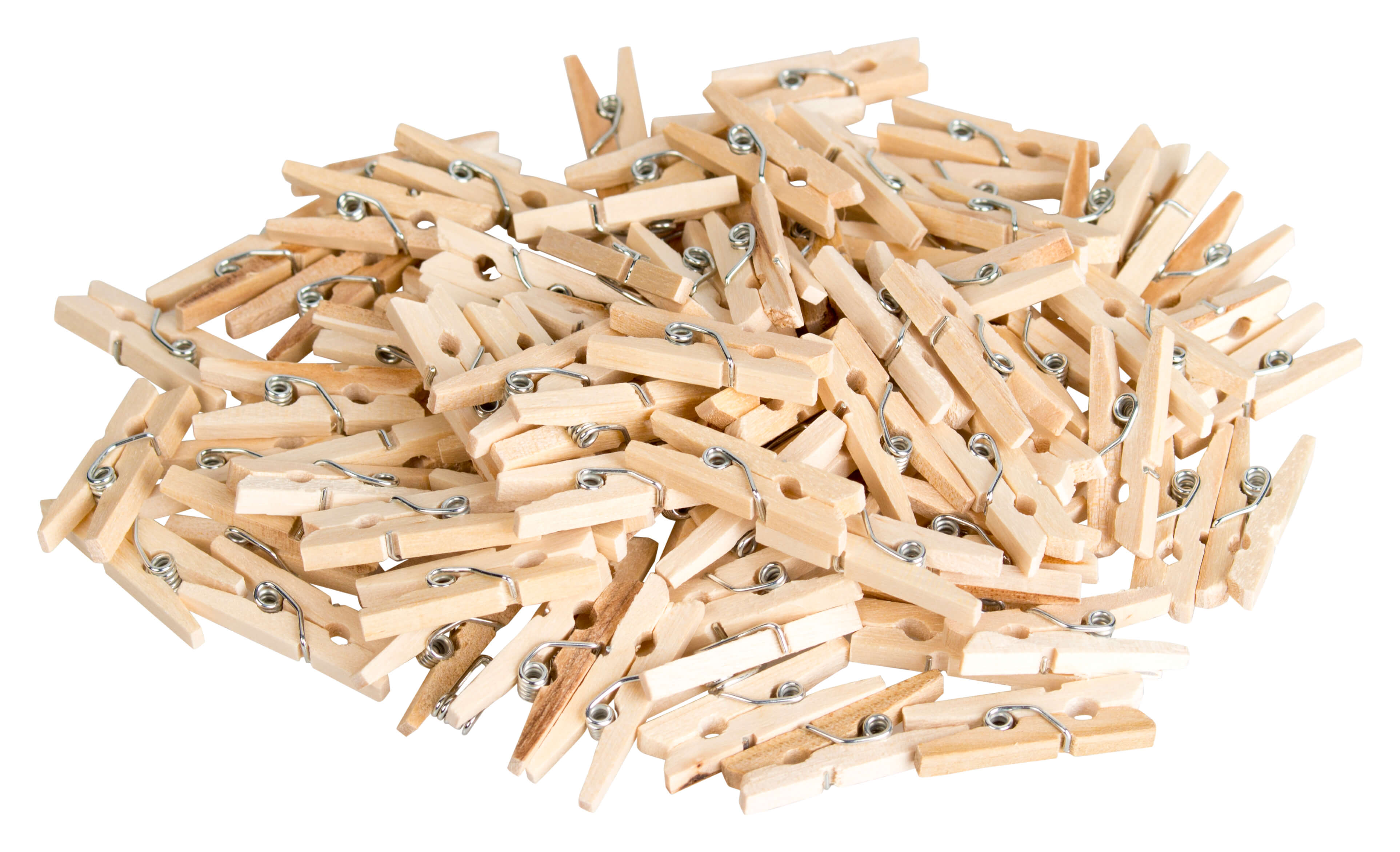 Mini pinzas para la ropa / marcadores para vasos, madera - 25 mm (100 uds)