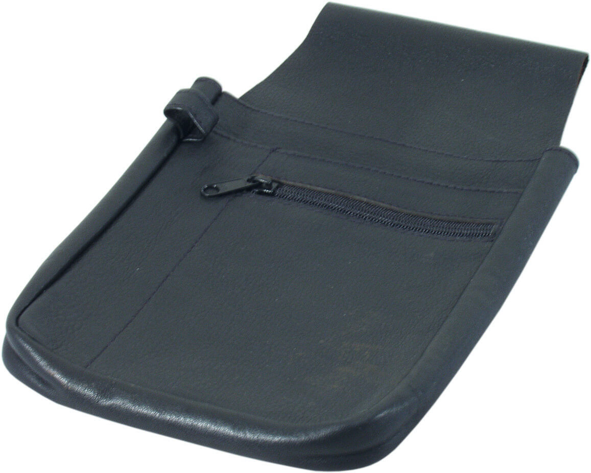 Bolsa de camarero de cuero sintético, negro