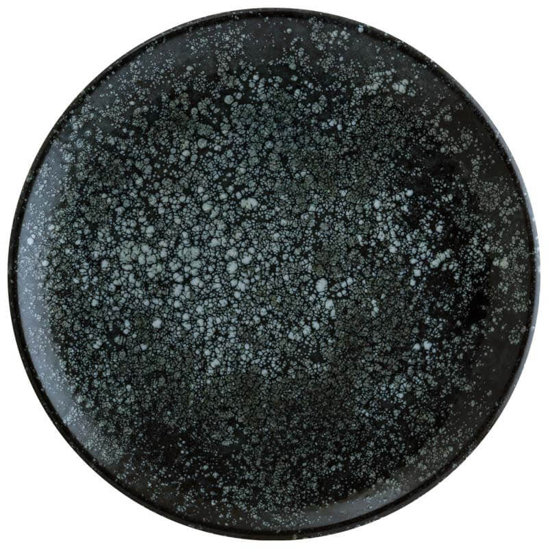 Platos llanos Bonna Cosmos Black Gourmet de 27 cm, color negro - 12 ud