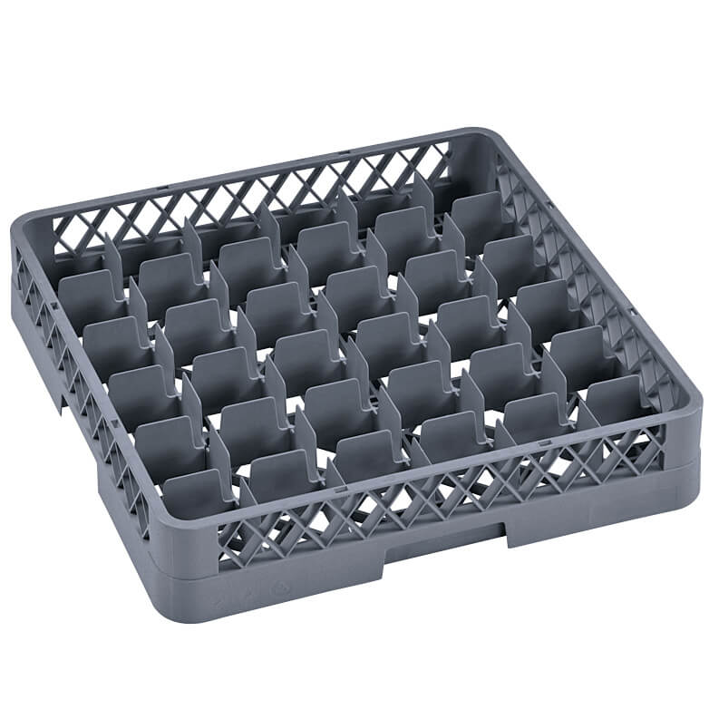 Cesta para lavavajillas básica de 36 compartimentos, gris (Rack 98) - 50 x 50 x 10 cm