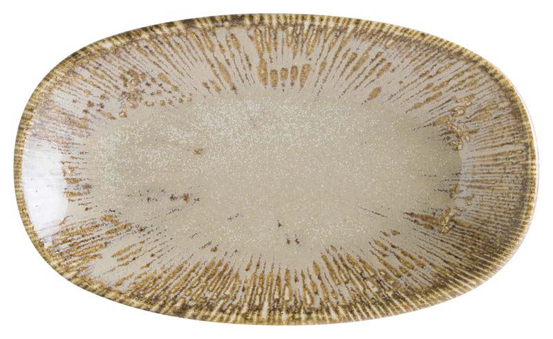 Bonna Snell Bandeja gourmet ovalada 15 x 8,5 cm, color beige - 12 ud